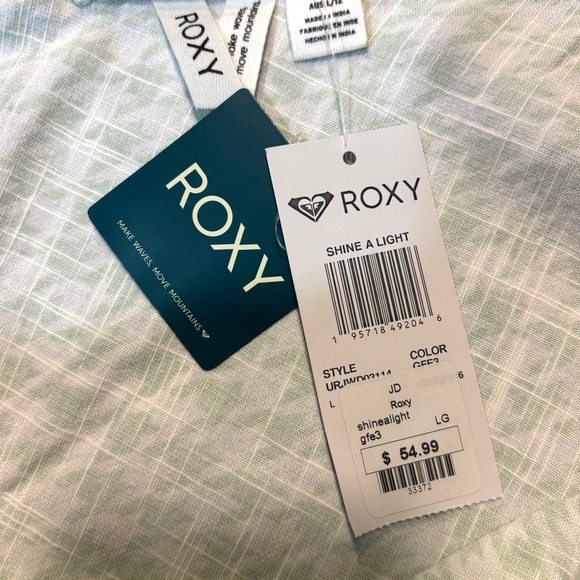 NWT Roxy Mint Houndstooth Juniors or Women Mini Camisole Dress Size L - Picture 11 of 11